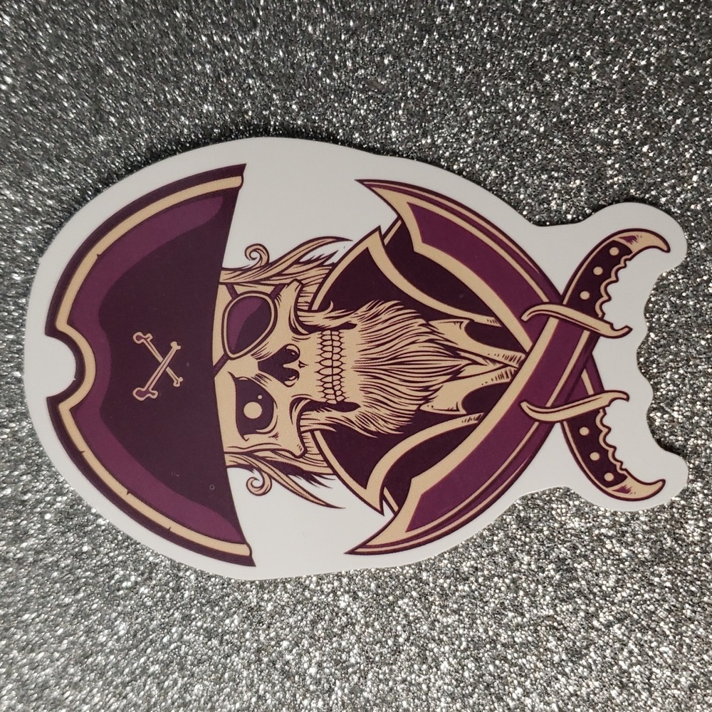 ART WATERPOOF Sticker Pirate Goth Skull